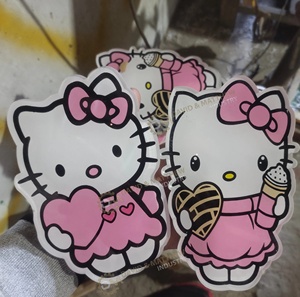 ราคาขายส่งกระเบื้องขนตา Hello Kitty เด็กสีชมพูปรับแต่งกระเบื้องขนตาทํามือกระเบื้องแม่เหล็กคุณภาพสูง - Product Image 6
