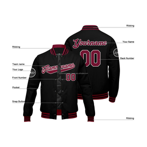 Custom <b>Varsity</b> <b>Jacket</b> MCACVJ-41 Warm Wool with Stand Collar Embroidered Logo Front Breathable Windproof for Summer Sports Teams - Product Image 4