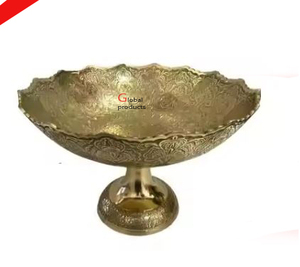 Bol de service de fruits secs en aluminium en métal de forme ronde au look royal pour restaurant et bar d'hôtel - Product Image 1