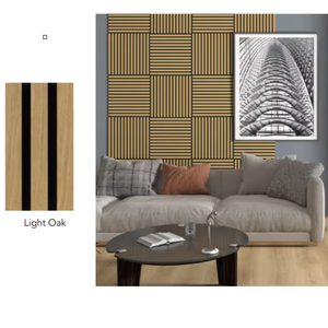 Paneles Acústicos Decorativos de Pared de Goma PET Flexibles y Modernos, Paneles de Techo Insonorizantes Curvos para Sala de Estar con Acabado de Chapa - Product Image 1