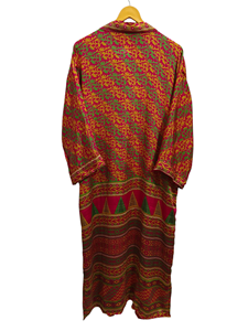 Patchwork Kimono Robe Bikini Cover Up Night Wear Long Robe, Kimono Sari en soie recyclée vintage indien fait à la main, - Product Image 5