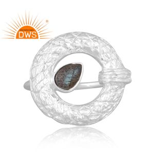 Nuevas llegadas 925 anillo de piedras preciosas de labradorita Natural Chapado en paladio de plata esterlina Fabricación de joyería personalizada - Product Image 2