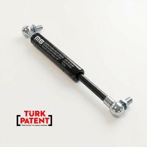 Vérin à gaz cylindrique en acier peint noir 18mm-8mm 450mm 17.72in 50N-800N MotionStruts pour hayon de voiture et trappe de bateau Fabriqué en Turquie - Product Image 1