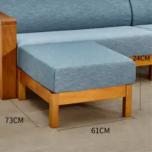 Простой классический стиль Тиковый деревянный каркас модульный секционный диван с удобной тканью для гостиной
