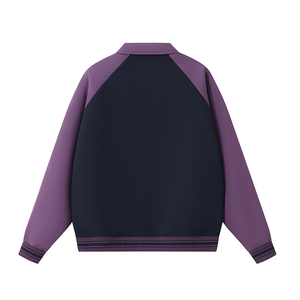 Streetwear Winter Solid Varsity <b>Jackets</b> with Plain Dyed Fabric Single Button Stand Collar and OEM Service - Product Image 2