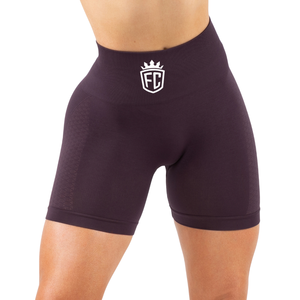Shorts Deportivos de Mujer, Color Morado Oscuro, Sin Costuras, Cintura Alta, Compresión, Elásticos, para Gimnasio, Entrenamiento, Ropa Deportiva - Product Image 1