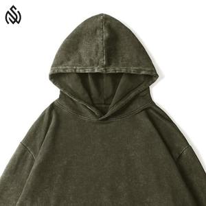 Fabricación de Pakistán 100% sudaderas con capucha de lavado ácido de algodón con logotipo personalizado ropa informal patrón sólido cuello con capucha - Product Image 6