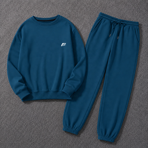 Conjunto de Sudadera de Manga Larga con Cuello Redondo para Mujer y Pantalones Jogger a Juego, Atuendo Casual de Dos Piezas para Descansar, Sudadera al por Mayor - Product Image 4