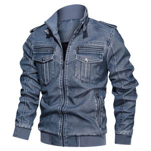 Nueva Chaqueta de Invierno para Hombre, Gruesa y Cálida, con Cuello Camisero, Chaquetas de Cuero para Motocicleta en Negro y Marrón - Product Image 2
