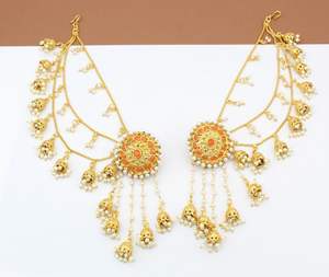 Pendientes Bahubali de tendencia de calidad superior para mujer, perfectos para todas las ocasiones, pendientes Jhumki tradicionales indios - Product Image 1