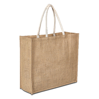 Groothandel Eco-Gelamineerde Jute Tas Custom Logo Outdoor Gebruik Linnen Strand Hessian Herbruikbare Draagtassen Voor Strand Of Winkelen