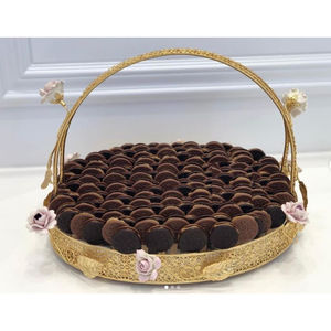 Plato creativo de metal dorado para servir chocolate, diseño admirable, Mesa para el hogar, postre dulce, cuenco para servir para uso en restaurante - Product Image 6