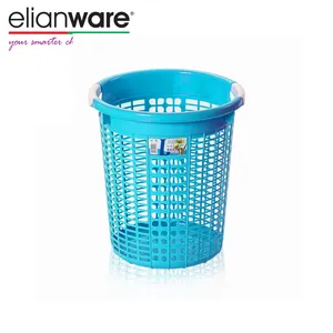 Elianware Portable Light Colorful Hygiene Keeping Household Plastic Round Paper Laundry Basket