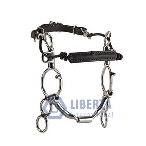 Combinación veterinaria de acero inoxidable Hackamore alambre trenzado de hierro boca de filete broca de caballo suave todas las herramientas de equitación - Product Image 4