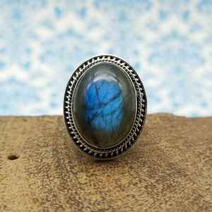 Anillo grueso de piedras preciosas de labradorita de Plata de Ley 925 de Fabricante Mayorista de piedra a precio de fábrica tienda en línea - Product Image 3