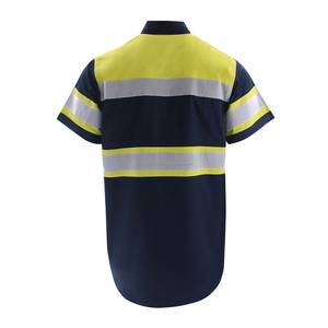 Camiseta Polo de Seguridad Reflectante de Dos Tonos para Trabajadores de la Construcción, 100% Algodón, Venta al Por Mayor - Product Image 2