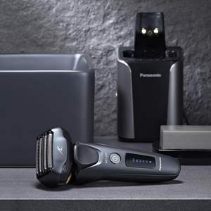 Rasoir électrique rechargeable 5 lames pour hommes, utilisation humide et sèche, étanche IPX7 avec tête multi-flex, nettoyage automatique, support de charge inclus - Product Image 3