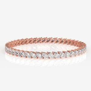 Brazalete de Oro de 9K con Diamante Moissanite Corte Marquesa, Elegantes Pulseras y Brazaletes - Product Image 5