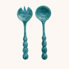 Ensemble cuillère et fourchette à salade écologiques faits à la main, logo personnalisé, personnalisable pour la vaisselle, la table, la résine, la cuisine à domicile - Product Image 4