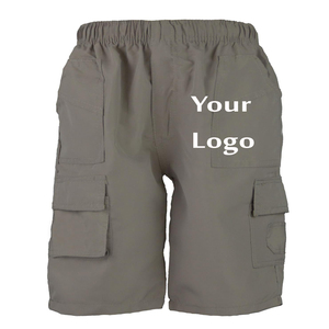 Shorts cargo décontractés unisexes en coton tricoté respirant, imperméables et coupe-vent, avec fermetures éclair latérales élégantes, séchage rapide, poches pour garçons, personnalisables - Product Image 1