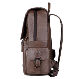 Large capacity business fashion High quality men and <b>women</b> vintage PU leather custom logo style luxury travel <b>laptop</b> backpack - Product Image 3