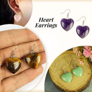 Pendientes de cristal con forma de corazón para niñas y mujeres - Product Image 2
