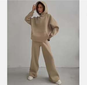 Chándal de invierno de gran tamaño, chándal de algodón, conjunto de 2 piezas, chándal para mujer, conjuntos de pantalones de dos piezas, joggers para mujer, pista apilada - Product Image 6