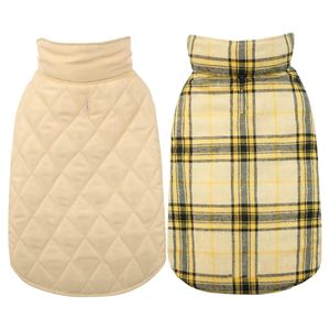 Customized Logo Pet Puffer <b>Jacket</b> Thin <b>Flannel</b> Dog Clothes <b>for</b> Winter Reversible Canvas Fabric with Fox Fur Plus Size - Product Image 1