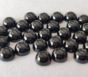 Cabujón redondo de espinela negra natural de 4mm de alta calidad-Espinela negra suelta de excelente calidad - Product Image 2