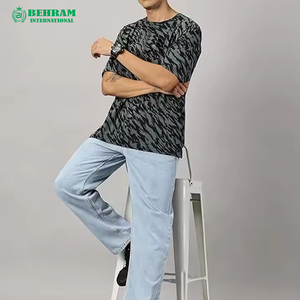 Camiseta Oversize para Hombre, Estilo Pakistaní, de Gran Venta, Holgada, de Poliéster/Algodón, Ecológica, Diseño con Estampado de Jungla, Moda Urbana - Product Image 4