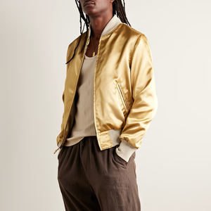 Chaqueta de bombardero cortavientos de entrenamiento de trabajo para hombres de alta calidad, diseño personalizable, cuello levantado para uso en invierno, venta al por mayor de fábrica - Product Image 2