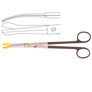 Ciseaux chirurgicaux Solz à pointe dorée, manche en carbure de tungstène doré, 20 cm, à lame courbée, instruments de salle d'opération, certifiés CE - Product Image 3