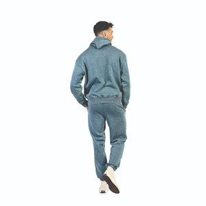 Ensemble de survêtement vintage léger et respirant pour homme, avec sweat à capuche et pantalon de jogging, effet délavé, 100 % polyester, personnalisable - Product Image 3