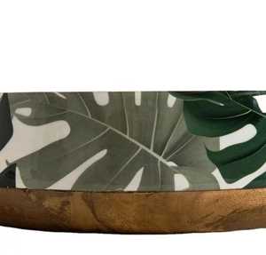 Bol à salade en bois avec impression émaillée design haut de gamme, vaisselle artisanale de bonne qualité, quantité en gros à prix avantageux - Product Image 6