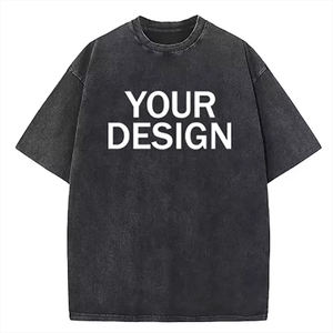 2025 nuevas tendencias Venta caliente ácido lavado suelto Casual Vintage de talla grande hombres Unisex Camiseta 100% algodón diseño personalizado camiseta - Product Image 5