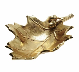 Cuenco de hoja de oro de Metal fundido, plato de anillo de joyería, soporte de anillo en forma de hoja pequeña, organizador de joyas - Product Image 5