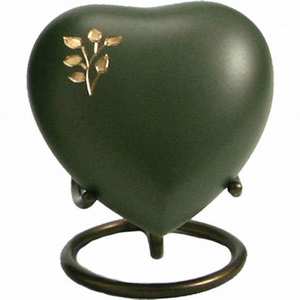 Urne funéraire Royal Rapture pour cendres, souvenir commémoratif de crémation, urne d'amour décorative en laiton en forme de cœur avec support - Product Image 5