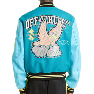 Veste universitaire pour homme personnalisée avec broderie et impression 2026, col montant, style streetwear, prix raisonnable en solde - Product Image 2