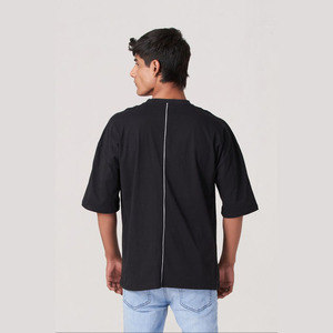 เสื้อยืดคอกลมเปิดไหล่100% สำหรับผู้ชายเสื้อยืดโอเวอร์ไซส์สำหรับผู้ชายทำจากผ้าฝ้าย - Product Image 2