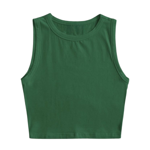 <b>Vintage</b> Knitted <b>Tank</b> <b>Top</b> Women Front Logo Cotton Soft Breathable Summer OEM Bulk Wholesale Casual Fashion Apparel - Product Image 3