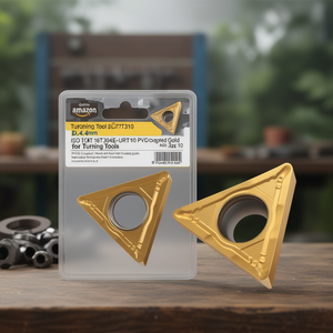 Plaquettes de tournage indexables ISO TCMT 16T304E-URTT310 D.4.4mm revêtues PVD Or, lot de 10 pour outils de tournage - Product Image 3