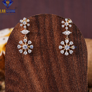 0.984 TDW Round & marquise Cut Diamond Boucle d'oreille Or jaune 18 carats Labgrown Diamond Hpht/Cvd Diamond Lab Stone - Product Image 1