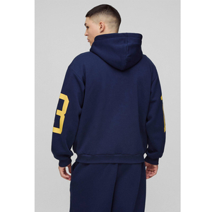 Tracksuit for Men Hoodies and Flared Sweat Pants Set Printed <b>Distressed</b> Hoodie Sweat Suit Sets Cotton Winter Sun Faded Acid Wash - Product Image 4