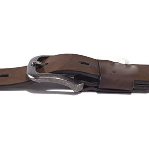 Evermark Oldtown Moda Estilo vintage Cinturón de cuero Material de piel de vaca Ironhide Buckshot Aleación Hebilla Heritage Tradition Line - Product Image 3