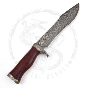 Cuchillo de caza Skinner todos los días, cuchillo de hoja fija con Funda de cuero, cuchillo Bowie de caza de acero de Damasco - Product Image 4