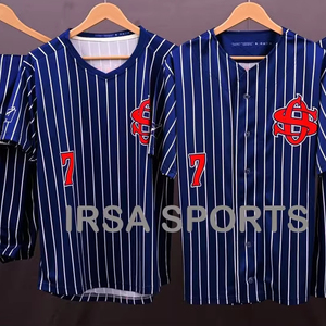 Ensemble de maillot et de pantalon de baseball personnalisé respirant de haute qualité imprimé par sublimation avec col en V Tissu 120g pour unisexe - Product Image 4