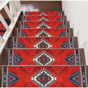 Printed Rug: Rustic Step Rug, Classic Step Rug, Colorful Step Rug - Product Image 5