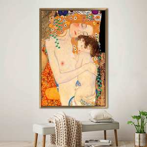Impression sur toile de Gustav Klimt - Les trois âges de la femme, encadrée or - Product Image 1