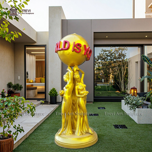 Décoration de cour de maison pleine grandeur le <span class=keywords><strong>monde</strong></span> est à vous Statue Sculpture - Product Image 2