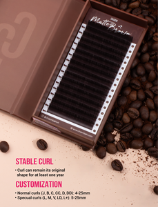 CharmLash logotipo personalizado PBT fibra mate marrón oscuro bandejas de extensión de pestañas venta al por mayor pestañas rusas visón Marrón mate ofertas de proveedores - Product Image 3